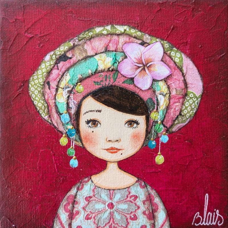 Peinture Ysalis par Blais Delphine | Tableau Figuratif Acrylique, Collage Enfant, Portraits