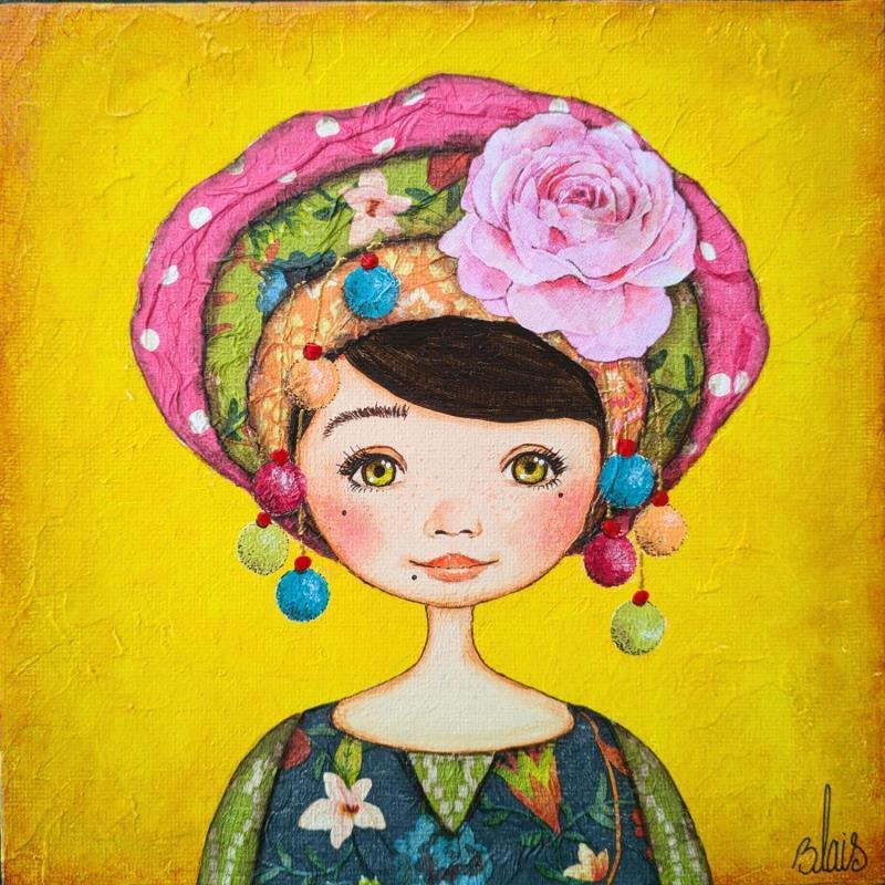 Peinture Lolita par Blais Delphine | Tableau Figuratif Portraits Acrylique Collage