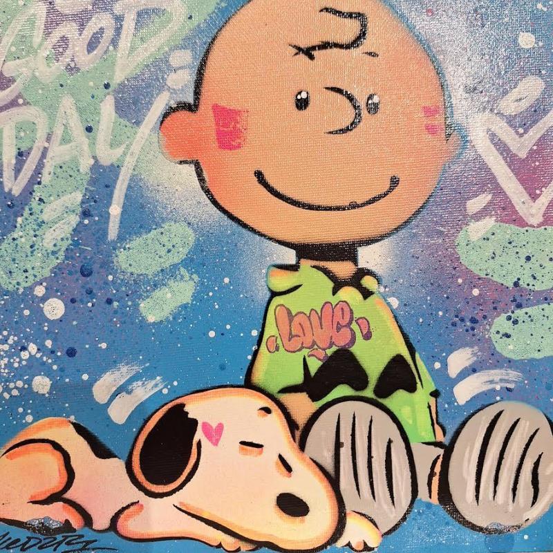 Painting Snoopy love Charlie by Kedarone | Painting Pop-art Pop icons Graffiti Acrylic