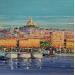 Painting traversé du ferry boat by Corbière Liisa | Painting Figurative Landscapes Oil