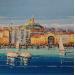 Peinture matin dans le vieux port, marseille par Corbière Liisa | Tableau Figuratif Paysages Marine Huile