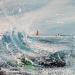 Peinture Wave par Ortis-Bommarito Nicole | Tableau Figuratif Marine Acrylique