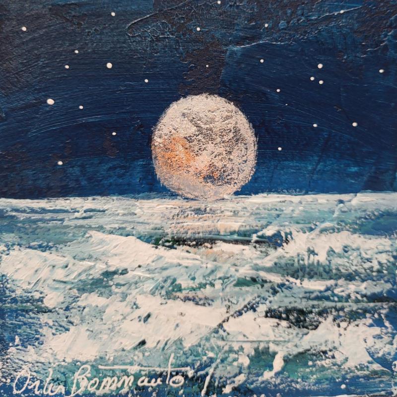 Gemälde Lune rousse von Ortis-Bommarito Nicole | Gemälde Figurativ Marine Acryl