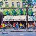 Painting AU CAFE DE FLORE by Euger | Painting Figurative Society Urban Life style Acrylic