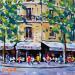 Painting TERRASSE PRES DE L'HOTEL DE VILLE A PARIS by Euger | Painting Figurative Society Urban Life style Acrylic