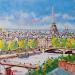 Painting LA SEINE A PARIS by Euger | Painting Figurative Landscapes Urban Life style Acrylic