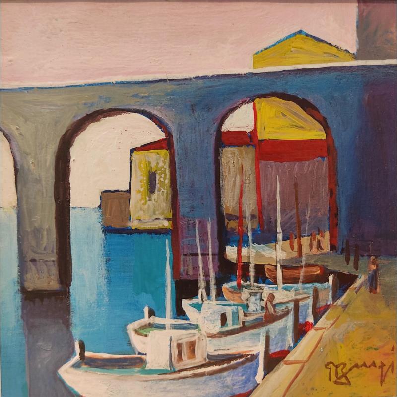 Gemälde Vallon des Auffes AP108 von Burgi Roger | Gemälde Figurativ Landschaften Marine Acryl