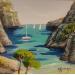 Gemälde Calanque aux Pins 2 AQ33 von Burgi Roger | Gemälde Figurativ Landschaften Marine Acryl