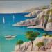 Painting Rochers blancs AQ103 by Burgi Roger | Painting Figurative Landscapes Marine Acrylic