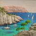 Painting Calanque de Cassis AQ37 by Burgi Roger | Painting Figurative Landscapes Marine Acrylic