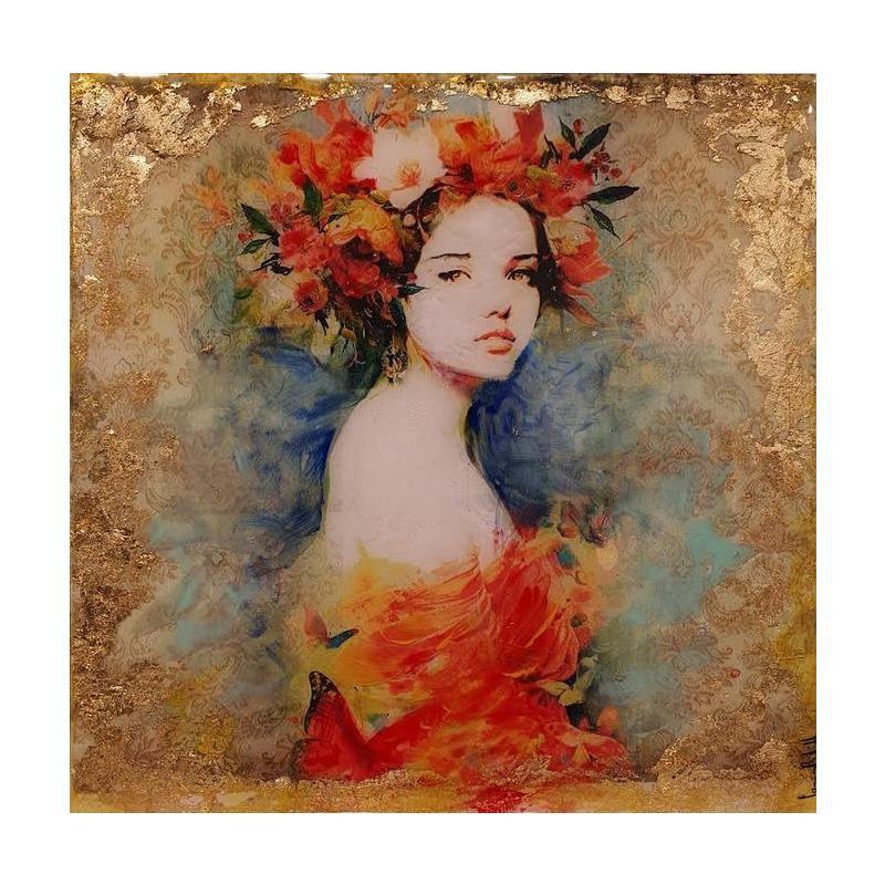 Painting En un marco dorado by Bofill Laura | Painting Figurative Portrait Acrylic Resin