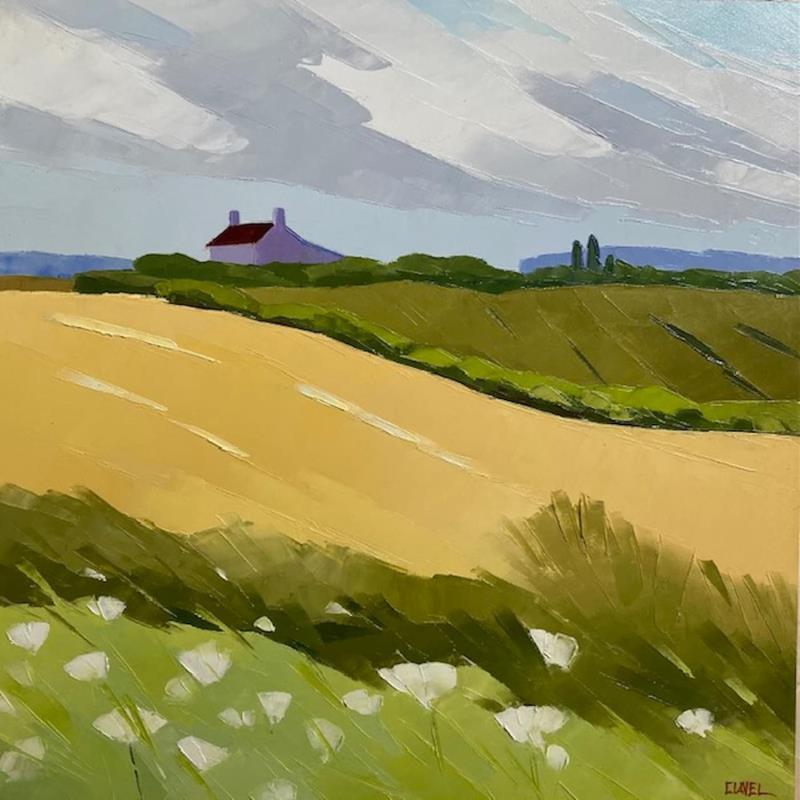 Painting Dans la campagne by Clavel Pier-Marion | Painting Impressionism Oil, Wood Landscapes