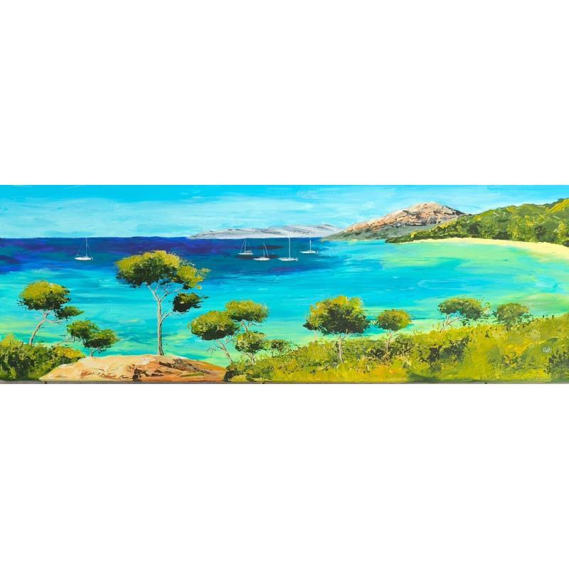 Peinture Panorama méditerranéen par Rey Ewa | Tableau Figuratif Acrylique Paysages