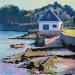 Painting Maison d'ostreiculteur en riviere de Crach by Aliamus Béatrice  | Painting Figurative Landscapes Marine Oil