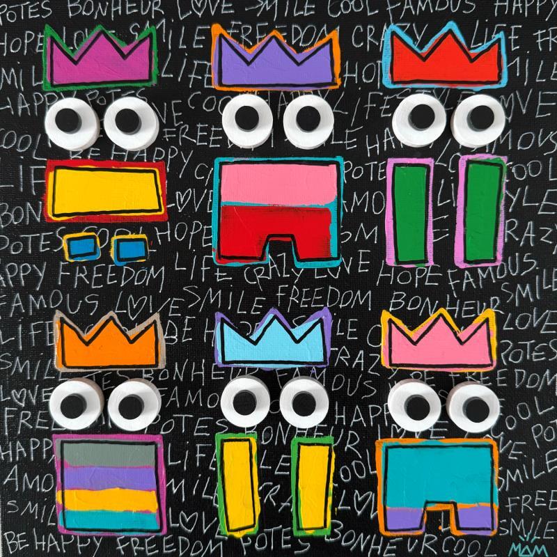 Gemälde BLACK POTES von Mam | Gemälde Pop-Art Acryl Minimalistisch, Pop-Ikonen, Schwarz & Weiß