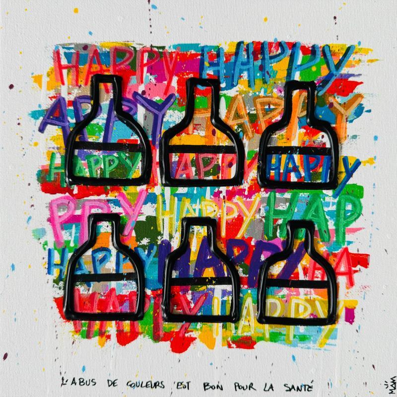 Peinture STREET BOTTLES par Mam | Tableau Street Art Acrylique Icones Pop, Natures mortes, Société