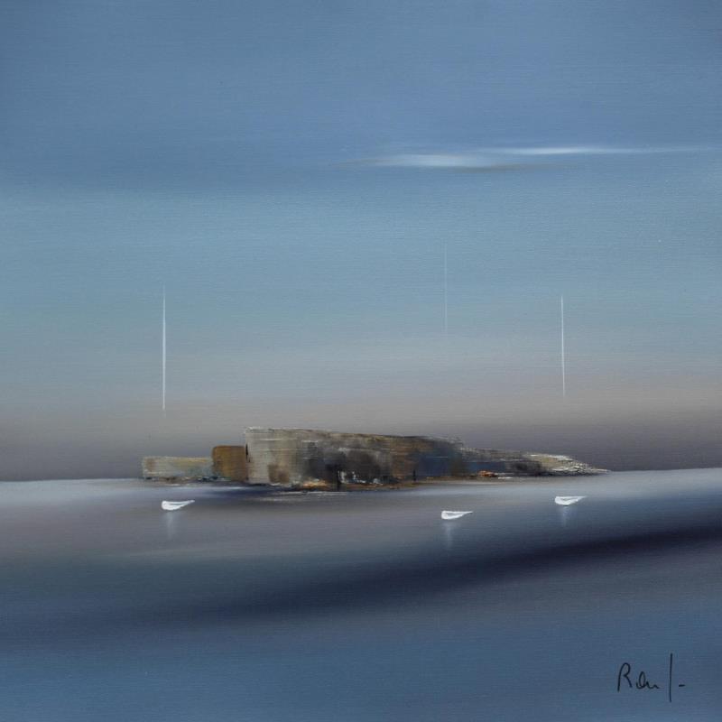 Painting Impression marine 68 by Roussel Marie-Ange et Fanny | Painting Figurative Marine Minimalist Oil