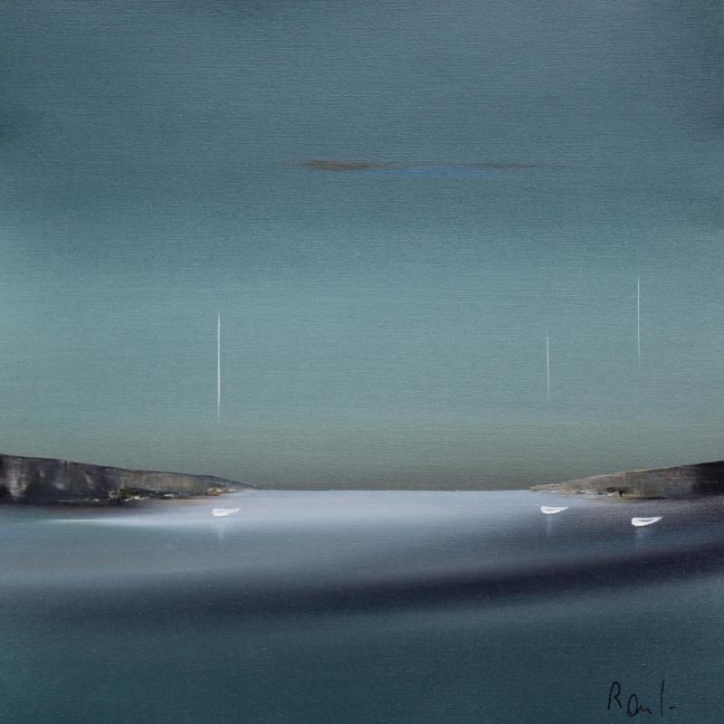 Painting Plénitude 68 by Roussel Marie-Ange et Fanny | Painting Figurative Marine Minimalist Oil