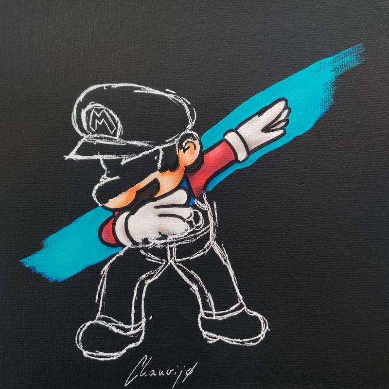 Painting Dab Mario by Chauvijo | Painting Pop-art Acrylic, Cardboard, Posca Child, Minimalist, Pop icons