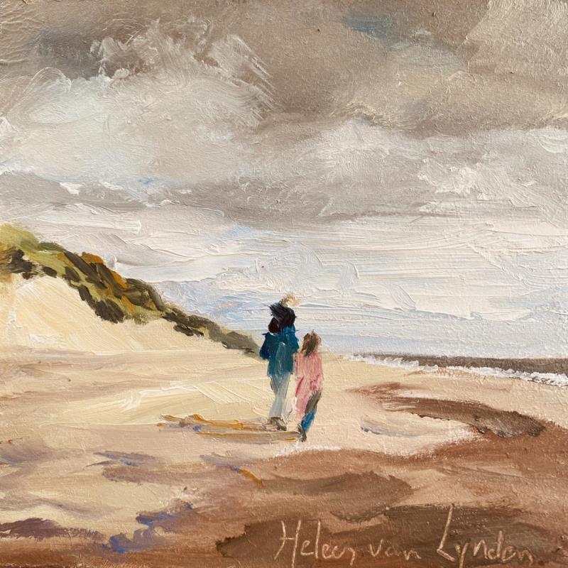 Painting Wandelen langs het strand 24ws448 by Lynden (van) Heleen | Painting Figurative Oil Landscapes, Marine