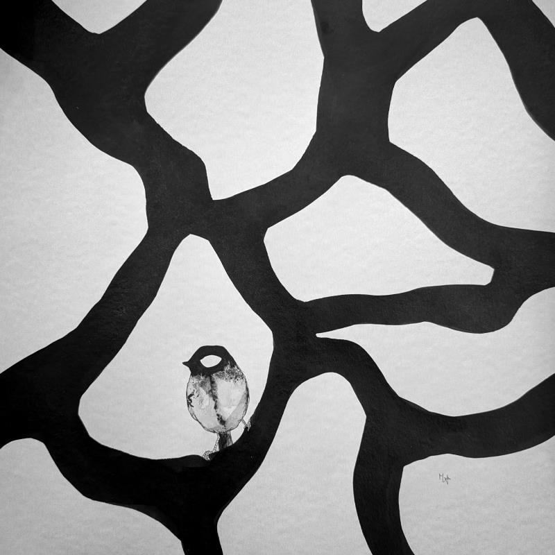 Painting Musée en ville by Mü | Painting Figurative Ink Animals, Black & White