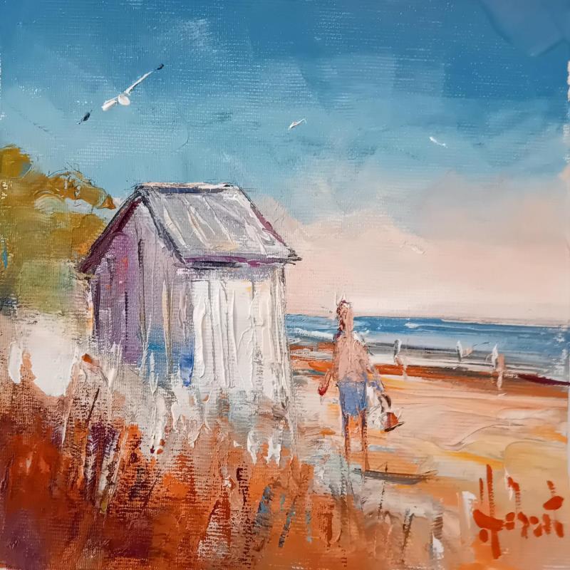 Painting La cabine  by Hébert Franck | Painting Figurative Landscapes Marine Oil