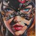 Painting Bat Girl 1 by Caizergues Noël  | Painting Pop-art Pop icons Acrylic Gluing