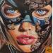 Peinture Bat Girl 2 par Caizergues Noël  | Tableau Pop-art Icones Pop Acrylique Collage