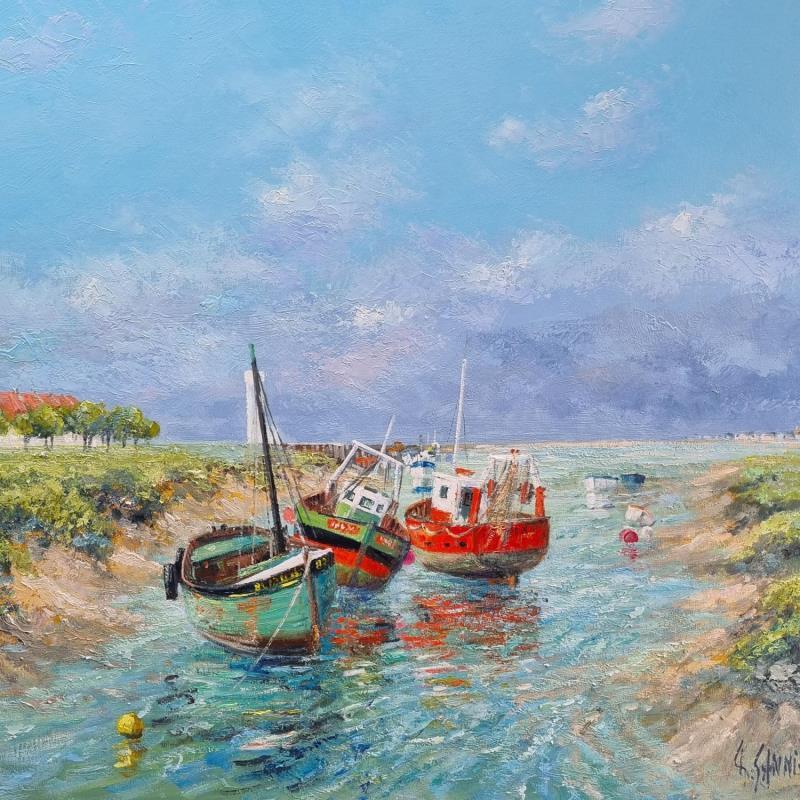 Peinture Le Hourdel par Daniel | Tableau Impressionnisme Paysages Huile