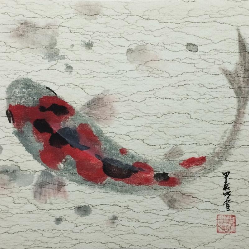 Gemälde Carp koi 3 von Du Mingxuan | Gemälde Figurativ Aquarell, Tinte Tiere