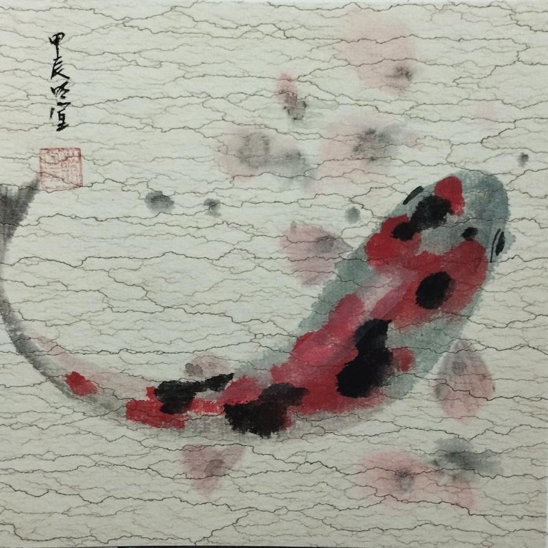 Peinture Carp Koi 4 par Du Mingxuan | Tableau Figuratif Animaux Aquarelle Encre