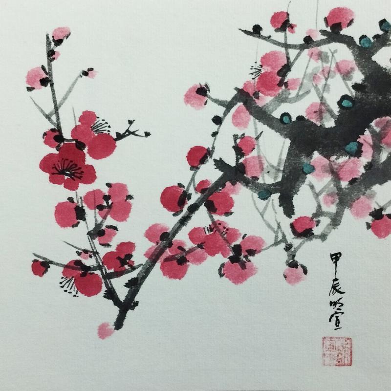 Painting Red blossom 5 by Du Mingxuan | Painting Figurative Nature Watercolor Ink