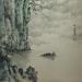 Painting Fisherman under cliff by Du Mingxuan | Painting Figurative Nature Watercolor Ink