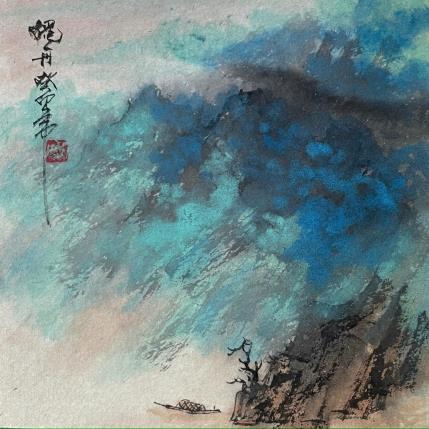 Painting Colorful mountains by Yu Huan Huan | Painting Figurative Ink Landscapes, Nature, Pop icons