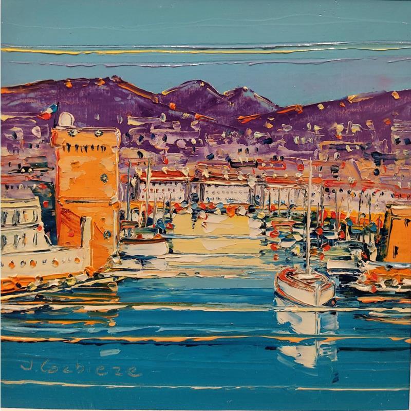 Peinture Le Port animé, Marseille par Corbière Liisa | Tableau Figuratif Paysages Huile