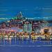 Painting Marseille by night by Corbière Liisa | Painting Figurative Landscapes Marine Oil