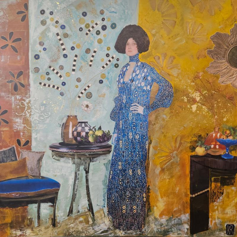 Peinture Regarder l'avenir par Romanelli Karine | Tableau Figuratif Acrylique, Collage