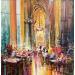 Peinture 50x50 Le grand café des arcades par Frédéric Thiery | Tableau Figuratif Acrylique