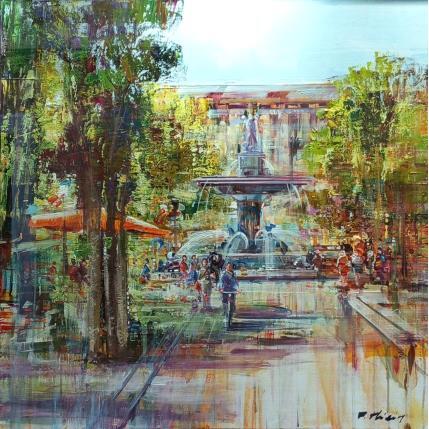 Painting Aix, La Rotonde by Frédéric Thiery | Painting Figurative Acrylic