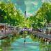 Painting Swept away in Amsterdam by Rodrigues Bené | Painting Figurative Urban Acrylic