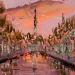 Peinture Twilight kisses on the canal par Rodrigues Bené | Tableau Figuratif Urbain Acrylique