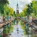 Painting Serenity at Zuiderkerk by Rodrigues Bené | Painting Figurative Urban Acrylic