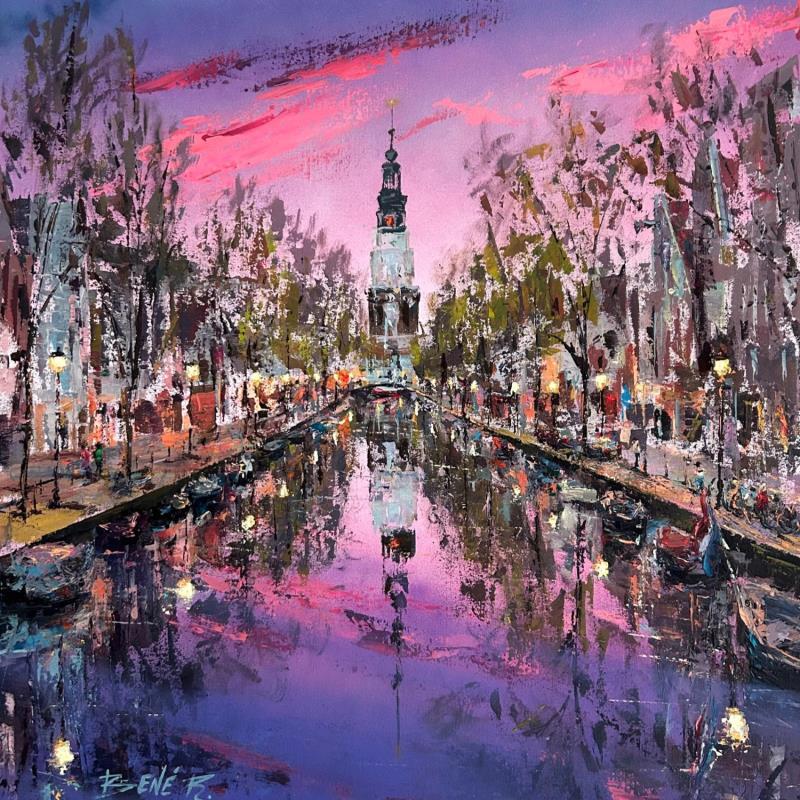 Peinture Zuiderkerk - where history meets heaven par Rodrigues Bené | Tableau Figuratif Urbain Acrylique