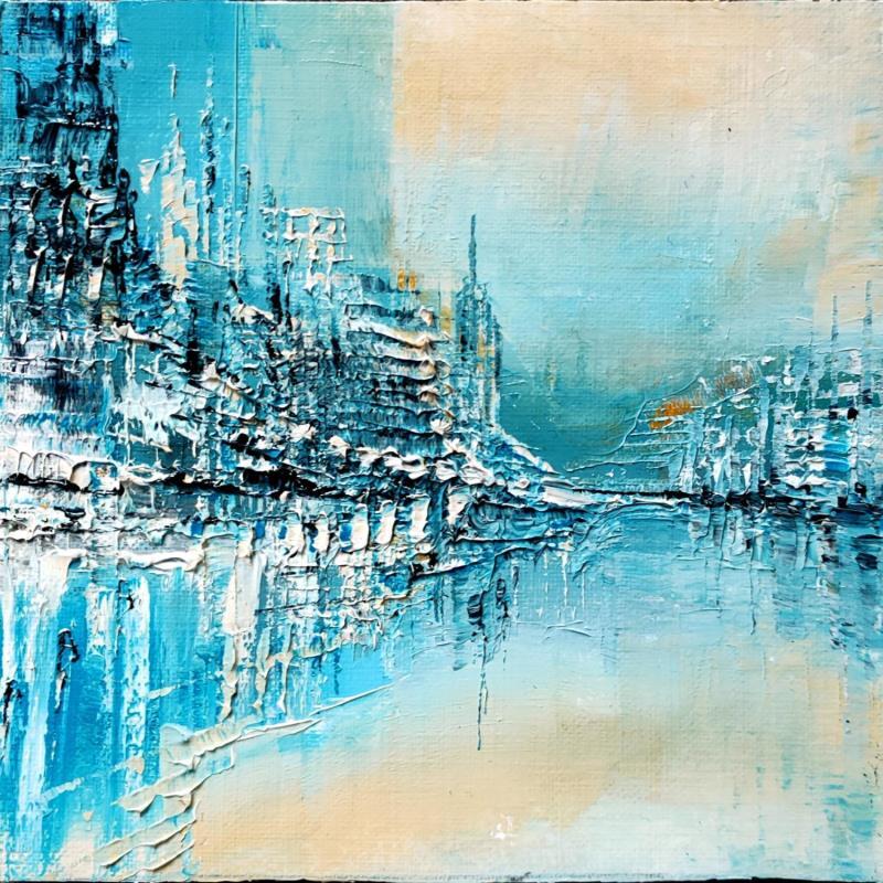 Painting Bleu doux by Levesque Emmanuelle | Painting  Oil