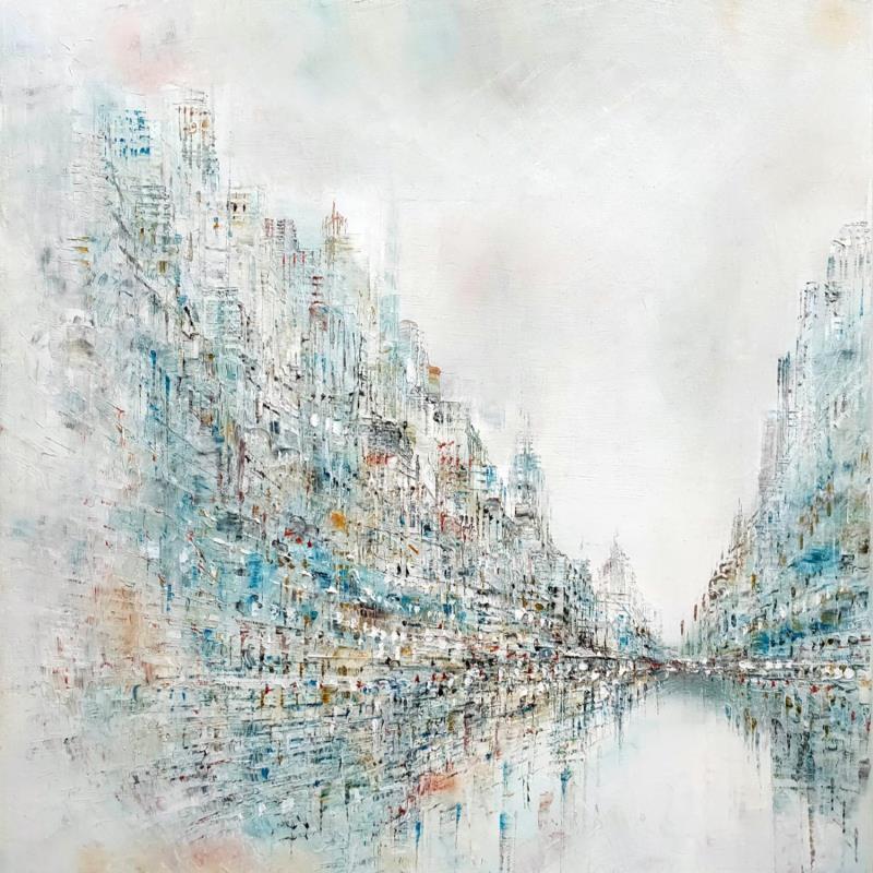 Peinture Reflets argentés par Levesque Emmanuelle | Tableau Huile