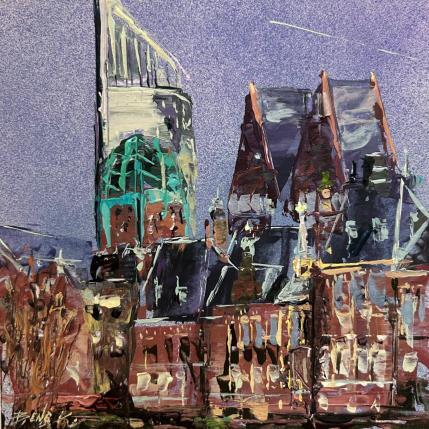Painting Harmonious skylines by Rodrigues Bené | Painting Figurative Acrylic Pop icons, Urban