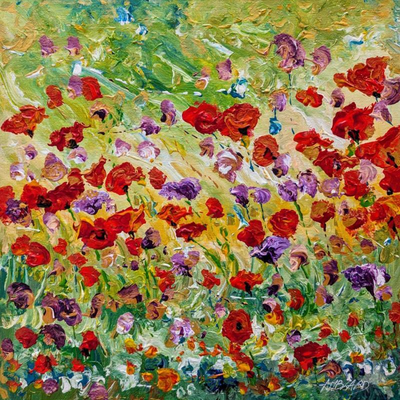 Painting Champ de coquelicots by Amblard Florence | Painting Impressionism Nature Oil Acrylic