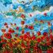 Peinture Danse de coquelicots  par Amblard Florence | Tableau Impressionnisme Paysages Nature Huile Acrylique