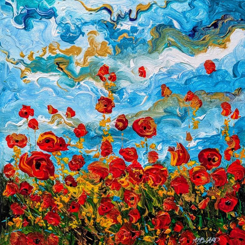 Peinture Danse de coquelicots  par Amblard Florence | Tableau Impressionnisme Acrylique, Huile Nature, Paysages