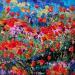 Peinture Coquelicots à la tombée de la nuit par Amblard Florence | Tableau Impressionnisme Nature Huile Acrylique